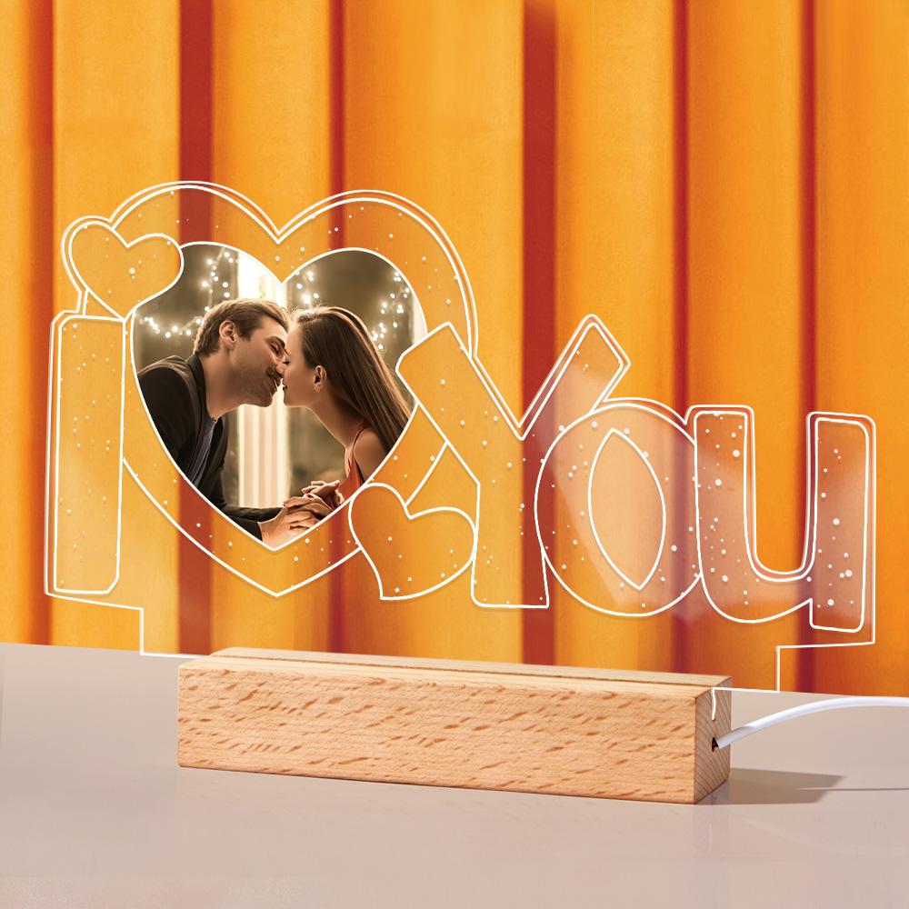 Personalised Acrylic I Love You / Photo Night Light