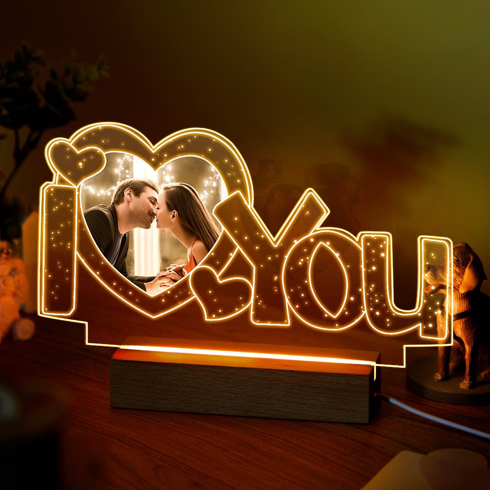 Personalised Acrylic I Love You / Photo Night Light