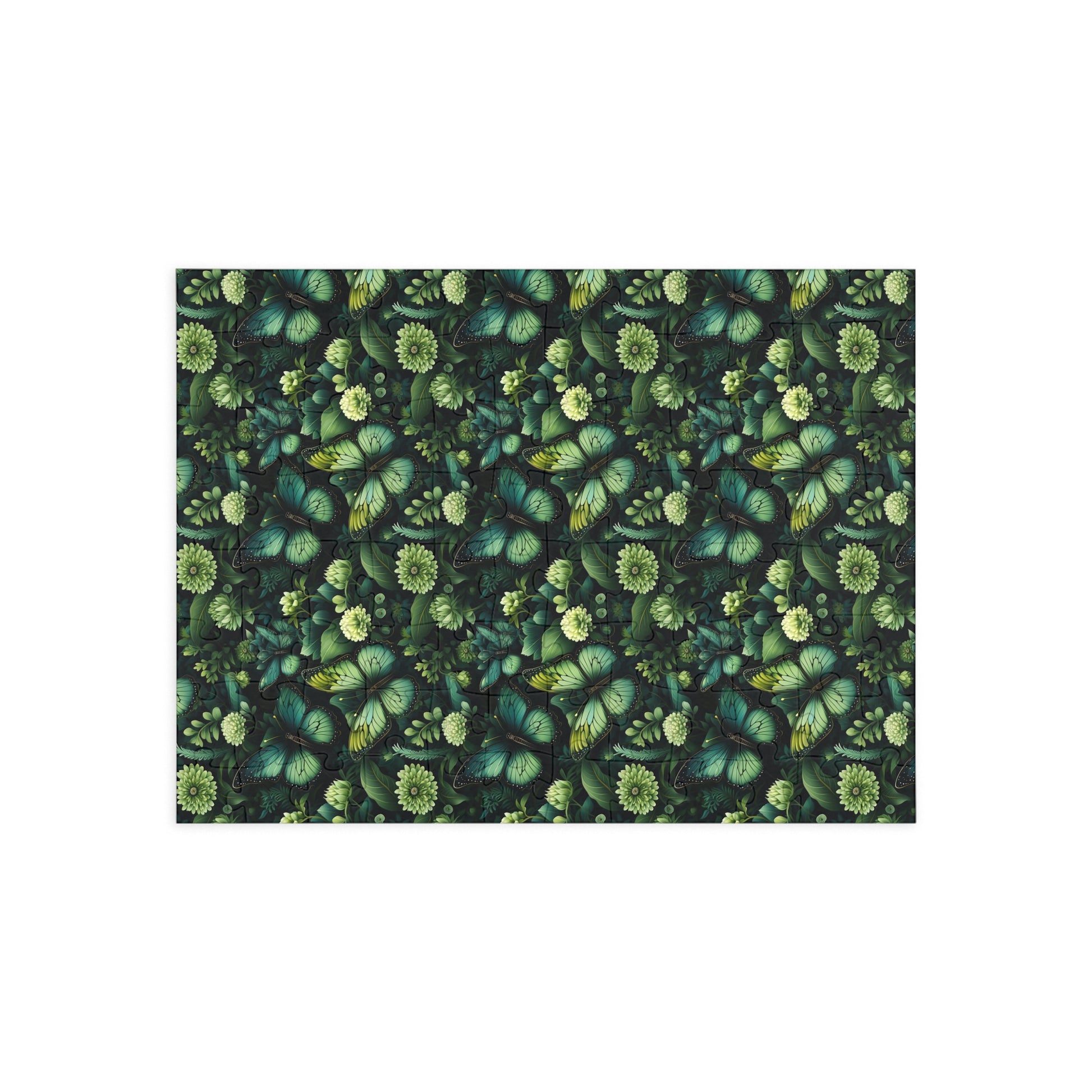 Patterned green fabric swatch on a white background