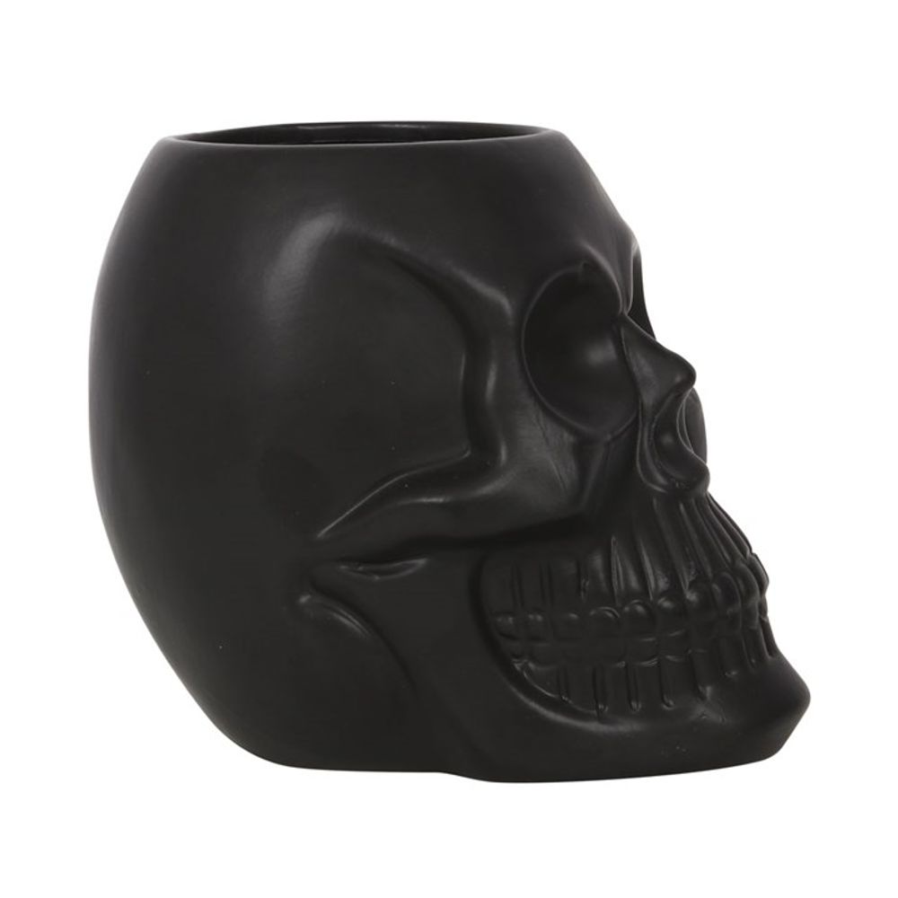 Black Skull Plant Pot / Ghotic Plant Pot / Halloween season