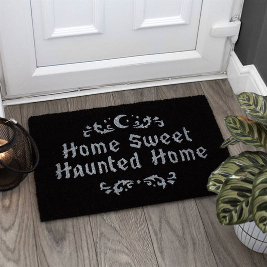 Black Home Sweet Haunted Home Doormat / Halloween