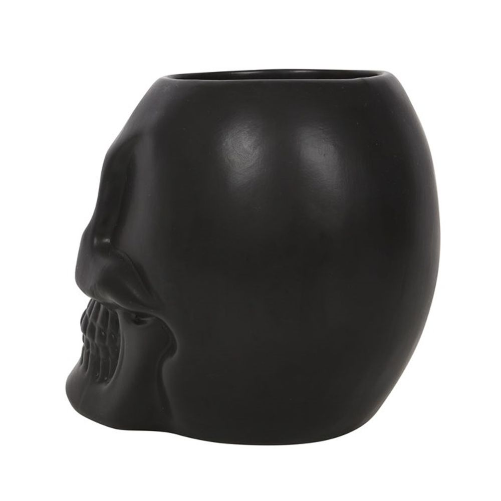 Black Skull Plant Pot / Ghotic Plant Pot / Halloween season